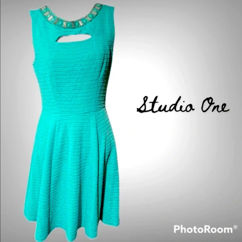 Studio One Teal Dress Size 14